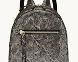 Fossil Megan Silver Metallic Black Leather Backpack ZB7861043 NWT Python... - $78.20