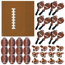 Football Party Favors - 1 Dozen Each Treat Bags, Foam Footballs, Clappers, and W - £19.41 GBP