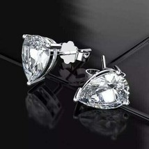 1.10Ct Pear Cut Cubic Zirconia Stud Earrings 14K White Gold Plated-Silver - £92.58 GBP