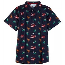 NEW Wurl Boys Sz Med Christmas Shirt Cruise Dabbing Santa Elf Reindeer Button Up - $9.89