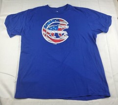 Fanatics MLB Mens Blue Cubs American Flag Logo T-Shirt  Size XL - $19.79