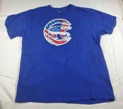 Fanatics MLB Mens Blue Cubs American Flag Logo T-Shirt  Size XL - £15.56 GBP