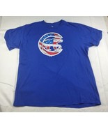 Fanatics MLB Mens Blue Cubs American Flag Logo T-Shirt  Size XL - £15.56 GBP