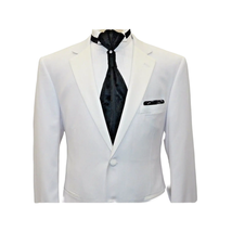 Men Renoir Tuxedo Two Button Notch Formal with Satin Lapel trims 201-6 White image 4