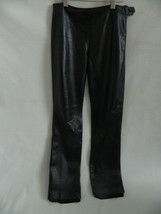 Moda International Black Genuine Leather Pants Womens Size 2 Lined - $25.23