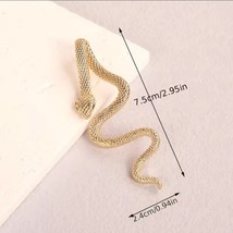  Unique Statement Dangle GoldTone Earrings With Snake Design ( 1 Pc ) - £13.92 GBP