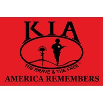 KIA America Remembers Flag On Stick 4&quot; x 6&quot; - £6.98 GBP