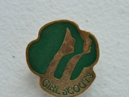 Vintage Girl Scouts Green Gold GS G.S. Pin with faces signed GSUSA 1980 C NICE - £5.32 GBP