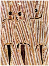 4099.Early tribal Embroidered figures in quality a Poster.Home interior Art. - £12.66 GBP+