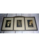 Antique Art Deco 3 Panel Photo Silver Wood Matte &amp; Frame 19.25 x 9.5 - $2,450.94 MXN