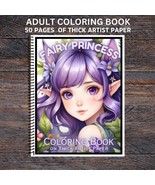 Fairy Princess  Spiral Bound Adult Coloring Book - Thick Artist Paper - ... - $26.00