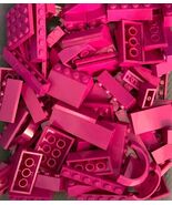 Lego 125 piece Dark Pink Lego lot full of bricks, blocks Variety of Size... - $12.95