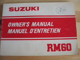 1982 82 RM60 RM 60 SUZUKI NOS OWNER&#39;S MANUAL ENGLISH USDM FRENCH EDM - $9.57