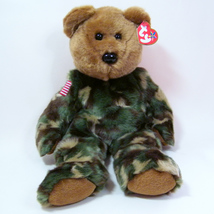 Ty Beanie Buddy HERO Camouflage 14" Bear US Army Patch NWT 2003 - £9.43 GBP