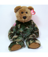 Ty Beanie Buddy HERO Camouflage 14&quot; Bear US Army Patch NWT 2003 - £9.48 GBP