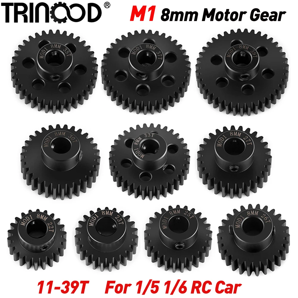 Trinood M1 Steel Motor Gears Pinion 8MM 22T 23T 25T 26T 27T 30T 33T 35T 37T 39T - £9.75 GBP+