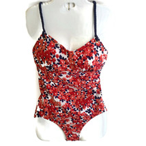 Land&#39;s End Swimsuit Women&#39;s Floral One Piece Braided Straps Built in Bra Size 6 - £13.98 GBP