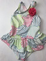 Gymboree Swim Suit 2T Mermaid Shells Ruffle Skirt White Blue Pink Green - $13.80