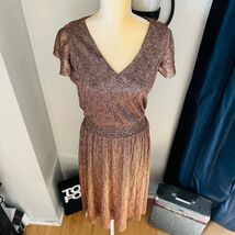 Vince Camuto Flutter Sleeve Midi, Gold Black Metallic, Size Small, NWOT - $79.00