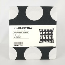 Ikea Klarastina Cushion Cover Black White Dots 20x20" 704.438.29 New - $8.36