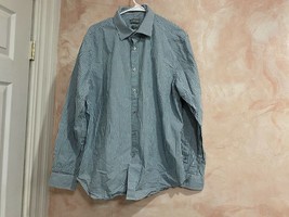 michael kors slim fit button down shirt plaid aqua blue  multicolored - £17.98 GBP