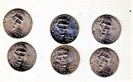 Jefferson Nickel Coin- BU Lot of 6, 2014P, 2019D, 2011P,  2019P,  2007D,... - $3.50