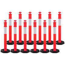 VEVOR 12 Pack Traffic Delineator Posts, 44.88 inches Traffic Safety Cone... - $243.99