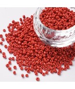 1 pound seed bead Lot glass Red Opaque color round 2mm  BB4 - £11.25 GBP