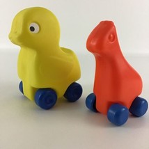 Little Tikes White Wagon &amp; Friends Animal Pal Roll Along Toys Vintage 1980&#39;s - $21.00