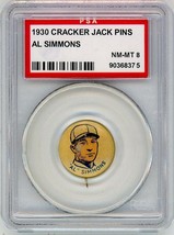 1930 Cracker Jack Pins Al Simmons PSA 8 P1235 - £314.67 GBP