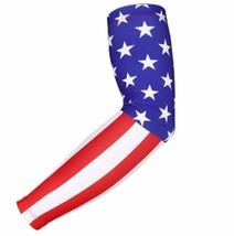 Boys Youth Mens Baseball Football Compression Arm Sleeve Stars Stripes USA Flag - £7.03 GBP