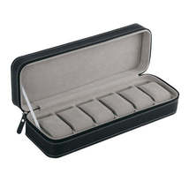 Portable 6 Slots PU Leather Watch Box Storage - £38.78 GBP