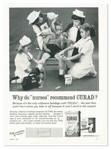Print Ad Curad Tefla Bandages Little Girl Nurses Vintage 1962 Advertisement - $9.70