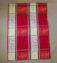 Christmas Rectangle Tablecloth 102&quot; X 80&quot; Red Plaid With Holly &amp; Poinset... - $222.99 MXN