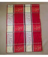Christmas Rectangle Tablecloth 102&quot; X 80&quot; Red Plaid With Holly &amp; Poinset... - $221.94 MXN