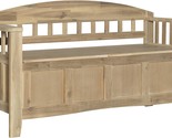 18-Inch Seat Height Linon Natural Washed Storage Frankie Bench. - $202.92