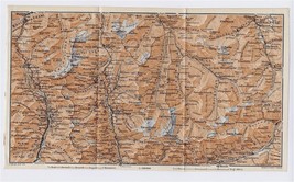 1911 Antique Map Vicinity Of Campodolcino Madesimo Alps Switzerland Italy - £16.77 GBP