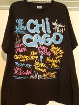 Chicago Illinois Wrigley Field Art Institute Lake Michigan Adult (XL) SS T-Shirt - £14.60 GBP
