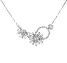 Dimaya 14K White Gold 1.14ct TDW White Diamond Statement Necklace - £1,908.64 GBP