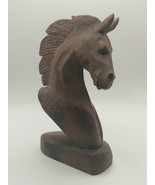 Small Vintage Handcarved Wood Horse Head Ornamental Sculpture - $777.72 MXN