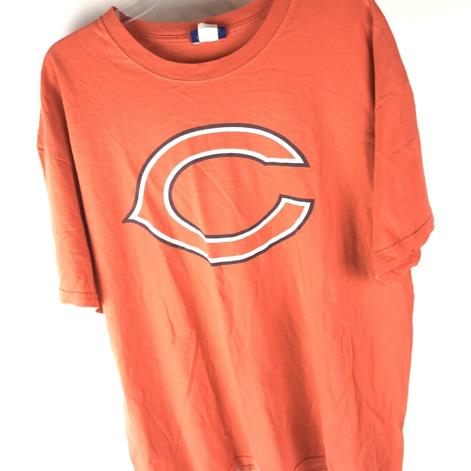 Primary image for Vintage Tee REEBOK Chicago BEARS Logo Autumn Orange NFL T-Shirt Sz L