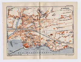 1926 Original Vintage City Map SAINT-RAPHAEL PROVENCE-ALPES-COTE D&#39;azur France - £16.87 GBP