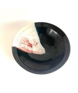 Vtg Studio Pottery Art Bowl Marked 7.25” Red Cream Black Blue Partial Dr... - $39.99