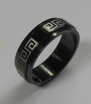 Stainless Steel Maze Black Spinner Ring - $316.43 MXN