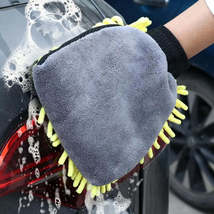 Car Wash Glove Chenille Coral Soft Microfiber Gloves Car Cleaning Towel Cloth Ra - £7.22 GBP+