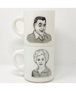 Vintage Milk Glass Mugs Greatest Mom and Dad Double Sided Stackable 8 oz... - £11.79 GBP
