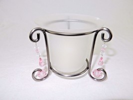 Votive Candle Holder w/Candle, Metal Frame &amp; Glass Bowl ~ Cassiani, #7520 - £7.79 GBP