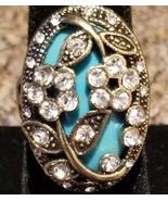 Hurrem Sultan ~ Turkish Gold-tone Ring Turquoise &amp; Gemstones ~ Size 10 ~... - £14.98 GBP