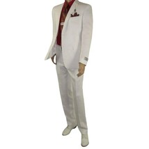Adolfo Men's Linen Suit summer suit Breathable and comfortable C500 White image 8