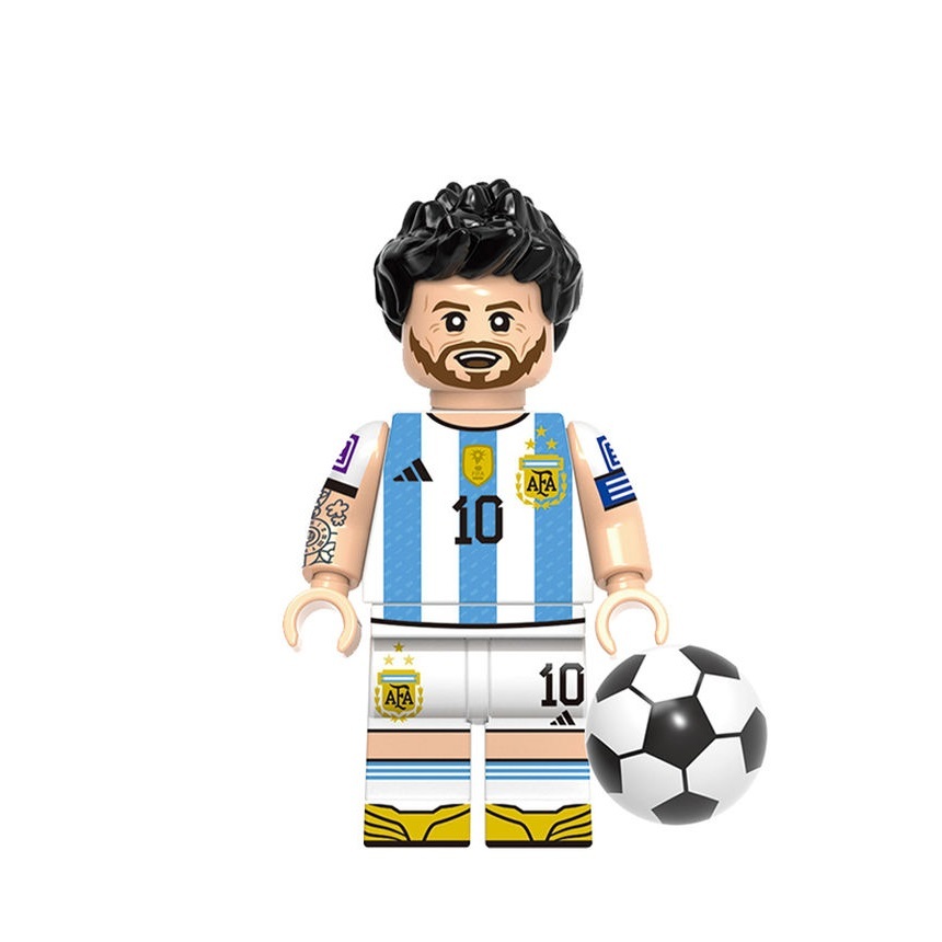 Football Player Leo Messi Argentina World Cup Champion Minifigures Bricks Toys